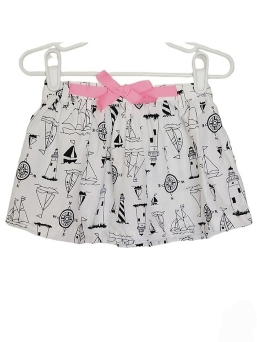 K1190 * Carter's Girls Natuical Skirt White Navy Blue Size 18M
